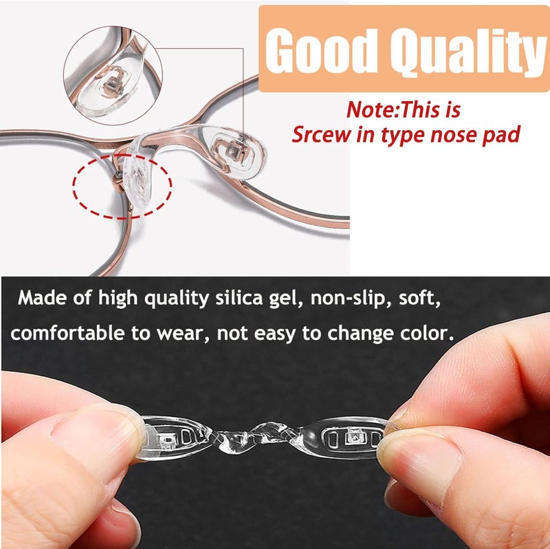 OPUGIT 15 pcs,3 sizes Eyeglasses Nose Pads,U Shaped Eyeglasses Nose Pads Screw-in eyeglass nose piece soft silicone nose pad for Eye Glasses Sunglass Eyewear - Image 2